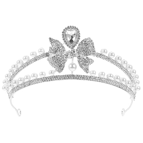 CONGARTENO Braut Tiara mit Strass und Perlen Leichtes Damen Haarschmuck für Hochzeit Geburtstag Party und Festliche Anlässe Einfach zu Tragen und Langlebig von CONGARTENO