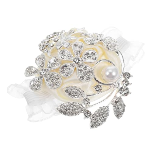 CONGARTENO Brautjungfern Handgelenk Corsage mit Funkelnden Strasssteinen Weichem Stoffarmband Handgefertigt Komfortabel und Stilvoll für Hochzeit Party und Besondere Anlässe von CONGARTENO