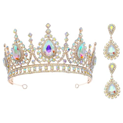 CONGARTENO Brautschmuck Damen Ohrringe aus Strahlendem Strass Langlebiges Schmuckset für Hochzeit Party Abschlussball und Festliche Anlässe Verarbeitet Vielseitig Kombinierbar von CONGARTENO