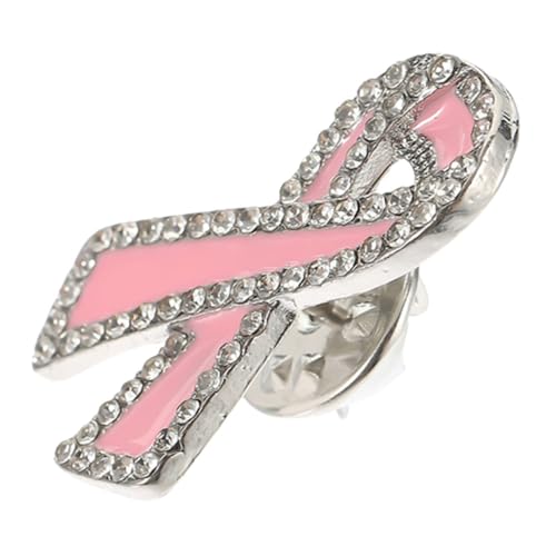 CONGARTENO Brustkrebs Awareness Brosche Damen Schmuck Rot Glitzernde Schleife Anstecknadel Leicht Tragbar Für Kleidung Taschen Accessoires von CONGARTENO