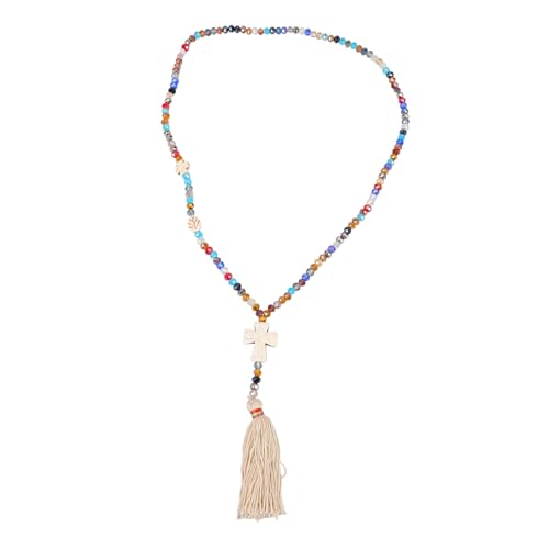 CONGARTENO Bunte Boho Halskette Damen mit Farbigem und Quaste Zarter Anhänger für Herbst Winter Modische Lange Halskette Schmuck für Frauen und Freunde von CONGARTENO