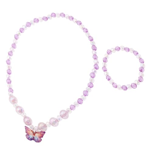 CONGARTENO Buntes Schmuckset mit Schmetterlingsanhänger Armband und Halskette aus Farbigem Hautfreundlich und Formbeständig Accessoire für Mädchenpartys und Alltag von CONGARTENO