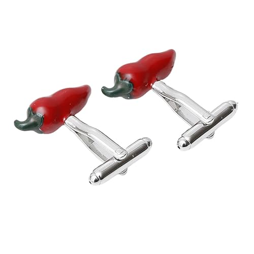 CONGARTENO Business Manschettenknöpfe aus Kupfer Kreative Rote Pfeffer Langlebig und Stilvoll Unisex für Formelle Anlässe Wie Hochzeit Business und Besondere Feiern Geschenkidee für Partner von CONGARTENO