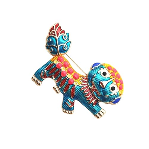 CONGARTENO Chinesische Stil Brosche Damen Lion Maskottchen Anstecknadel aus Legierung Kreativer Brustschmuck für Hochzeit Bankett Alltag Geschenk von CONGARTENO
