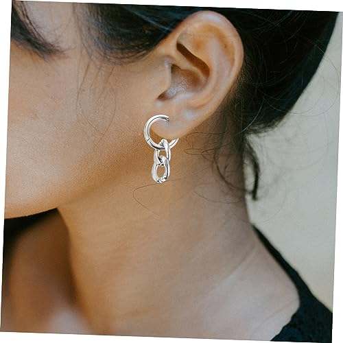 CONGARTENO Chunky Chain Link Ohrhänger Langlebiger Legierung Statement Ohrringe für Damen Auffälliger Modeschmuck für Festival Party und Alltag Stilvolles Design für Trendbewusste Frauen von CONGARTENO