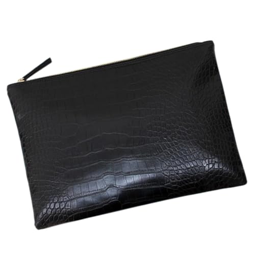 CONGARTENO Clutch Handtasche Damen mit Alligatorprägung Kreative Envelope Tasche in Schwarz Abendtasche für Party Arbeit und Shopping Geräumig und Sicher mit Reißverschlussverschluss von CONGARTENO