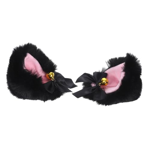 CONGARTENO Cosplay Katzenohren Haarklammer mit Glocke Niedliche Plüsch Ohren Haarclip für Halloween Party und Kostüm Damen Haaraccessoire Langlebig und Auffällig Zufällige von CONGARTENO