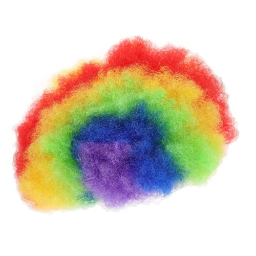 CONGARTENO Bunte Afro Perücke Für Party Cosplay-wig Für Fußball-fans Wiederverwendbare Komfortable Kostümperücke Für Veranstaltungen Und Feiern Zubehör Für Karneval Und Themenpartys von CONGARTENO