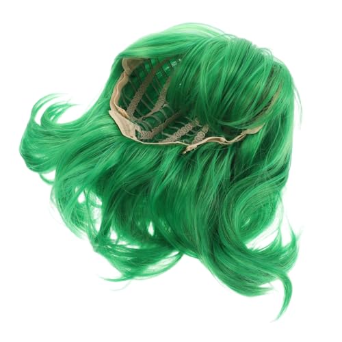 CONGARTENO Cosplay Perücke Grün Kurz Bob Stilvoll Wellig Synthetisch Bunte Haarsträhnen Party Kostüm Wig für Mädchen Halloween Geburtstag Aufführung von CONGARTENO