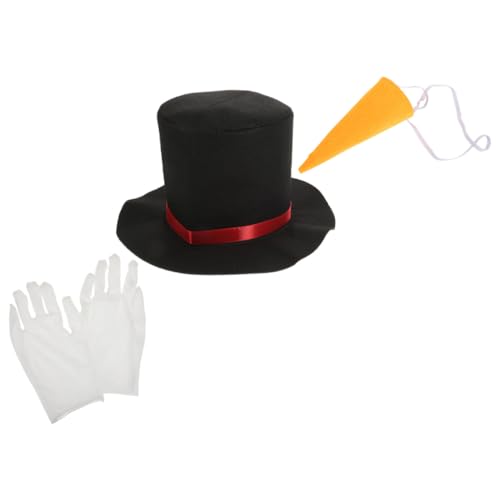 CONGARTENO DIY Schneemann Kostümset Teilig mit Hut Karottennase und Handschuhen Kreative Weihnachtsdeko für Basteln und Festliche Schneemann Dekoration Geeignet für Erwachsene von CONGARTENO