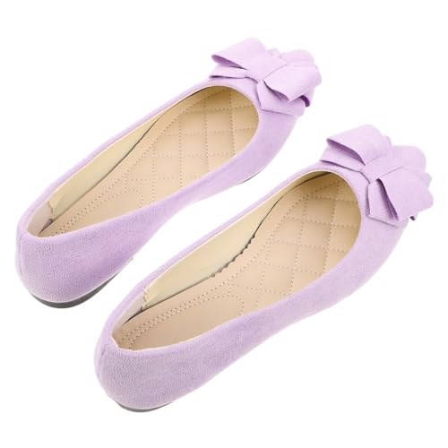 CONGARTENO Damen Ballerinas mit Schleife Spitz Zulaufende Flache Hochzeitsschuhe Bequeme Arbeitsschuhe für Frauen Schnell Anzuziehen für Feierlichkeiten und Täglichen Gebrauch von CONGARTENO