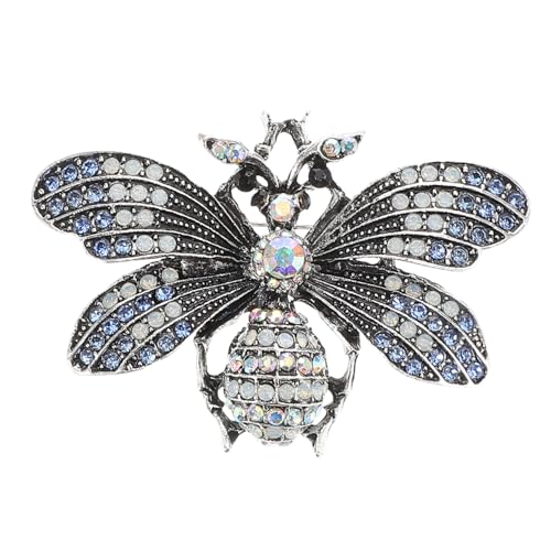 CONGARTENO Damen Brosche Bienen motiv mit Funkelnden Strasssteinen Langlebige Vintage Anstecknadel für Kleidung Hüte und Schals Unisex Modisches Accessoire in Blau von CONGARTENO