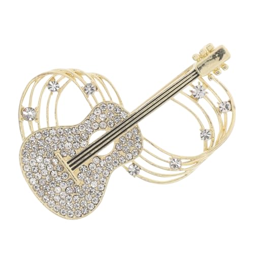 CONGARTENO Damen Brosche Violine mit Strass Musiknoten Design Leichte Stoffschonende Anstecknadel für Kleider Blazer Hochzeits Party Schmuck Accessoire von CONGARTENO