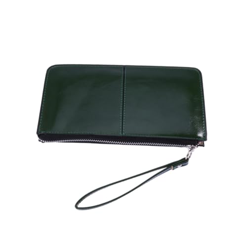 CONGARTENO Damen Clutch Geldbörse mit Zipper und Schnalle Großes Fassungsvermögen Smartphone Handtasche Eleganter Umschlag in Dunkelgrün Sicherer Schutz für Karten und Geld von CONGARTENO