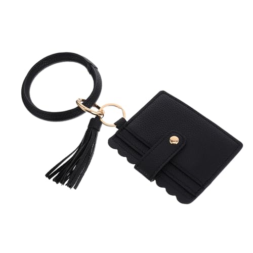 CONGARTENO Damen Clutch Portemonnaie aus PU Kunstmaterial mit Leopardenmuster Quastenverzierung und Armband Kleine Handtasche mit Kartenfach und Münzfach für Alltag und Besondere Anlässe von CONGARTENO
