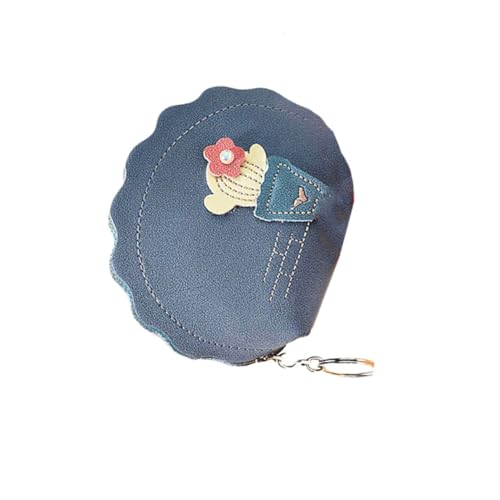 CONGARTENO Damen Mini Münzgeldbörse mit Kaktus Motiv Kleine Robuste Coin Purse mit Reißverschluss Vielseitige Schlüssel und Kleingeldtasche für Alltag Reise und Shopping Dunkelblau von CONGARTENO