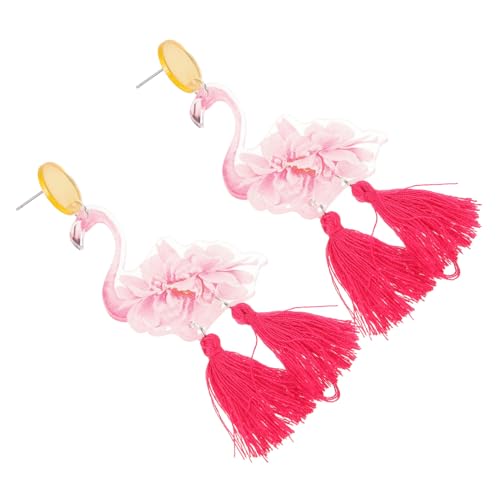 CONGARTENO Damen Ohrringe Hängend Flamingo Quaste Leicht Langlebig Modisch Schmuck von CONGARTENO