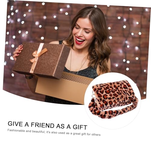 CONGARTENO Damen Plüsch Umhängetasche Leopard Muster Herbst Winter Modische Schultertasche Mittlere Praktisch und Langlebig von CONGARTENO