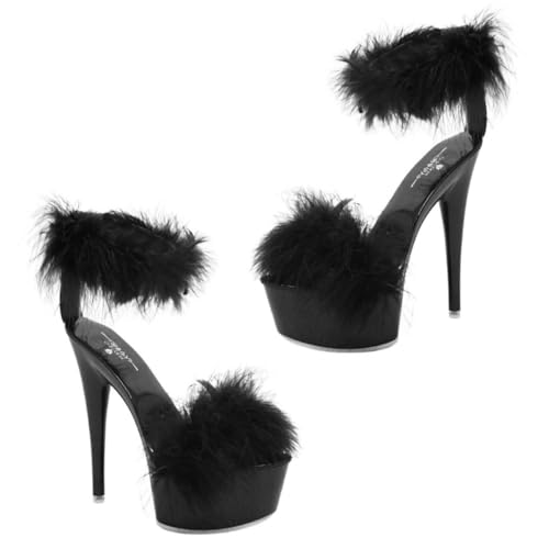 CONGARTENO Damen Sandalen High Heel Plateausandaletten Schwarz Frühling Sommer Schuhe Rutschfest Fein Absatz Stilvoll von CONGARTENO