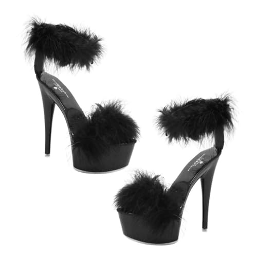 CONGARTENO Damen Sandalen mit Hohem Absatz Rutschfeste Sohle Feiner Pfennigabsatz Sommerschuhe für Eleganten Look und Alltag Passend zu Kleid und Bluse Schwarz Zufällige Farbe von CONGARTENO