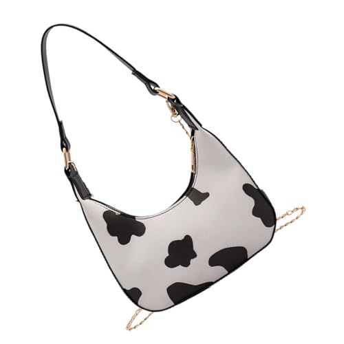 CONGARTENO Damen Umhängetasche PU Schultertasche mit Kuhlederstruktur Vintage Moon Bag Groß Vielseitige Crossbody Bag mit Reißverschluss Sicherer Stauraum Modische Handtasche von CONGARTENO