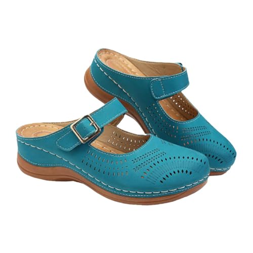 CONGARTENO Damen Wedges Pantoletten Komfortable Slipper mit Mittelhohem Absatz Vintage Design Bequeme Freizeitschuhe für Alltag und Sommer CONGARTENO Damen Wedges Pantoletten Komfortable Slipper mit Mittelhohem Absatz Vintage Design Bequeme Freizeitschuhe für Alltag und Sommer von CONGARTENO