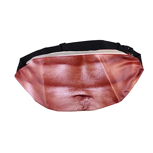 CONGARTENO Lustige Hüfttasche Bauchmuskel-Muster Kreative Sporttasche Aus Pu-Material Große Kapazität Für Handy Geldbörse Schlüssel Und Andere Utensilien Und Verschleißfest von CONGARTENO