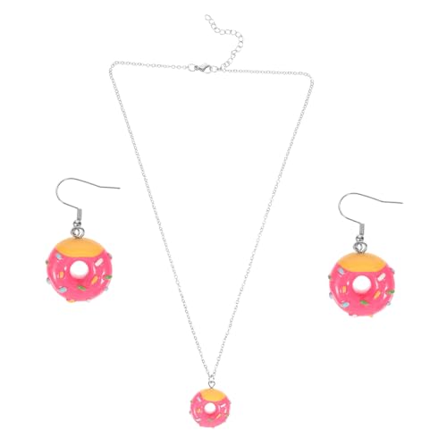 CONGARTENO Donut Schmuckset Damen Freundschaftskette mit Anhänger Tropfenohrringe für Party und Alltag Langlebig Farbintensiv Geschenkidee für Weihnachten und Valentinstag von CONGARTENO