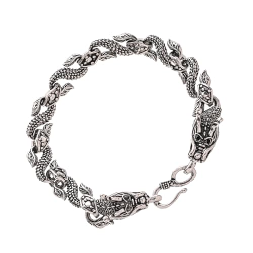 CONGARTENO Doppelkopf Drachen Armband Herren Metalllegierung Langlebig Modisch Auffällig Schmuck für Männer Stilvoll von CONGARTENO