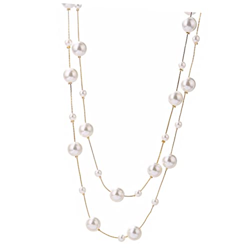 CONGARTENO Doppelschichtige Perlenkette für Damen Simulierte Perlen Halskette Schmuckstücke für Besondere Anlässe Perfektes für Freunde Familie von CONGARTENO