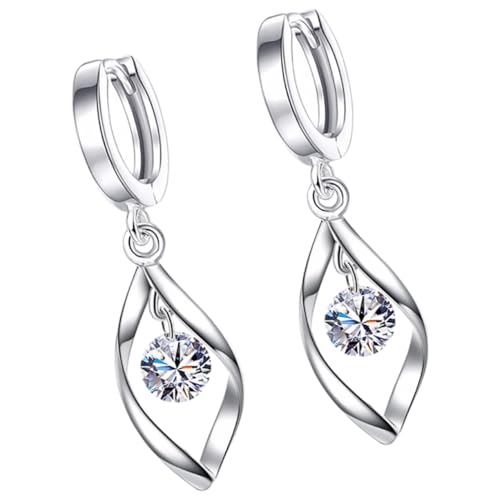 CONGARTENO Drehbare Creolen Ohrringe Damen mit Funkelnden Zirkonia Leichte Lange Ohrhänger Modischer Damenschmuck für Alltag und Festliche Anlässe Hautfreundlich von CONGARTENO