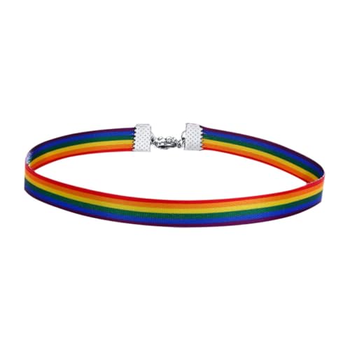 CONGARTENO Dual purpose Regenbogen Choker Halskette Einfacher Stil Clavicle Ribbon Leichtes Schmuckband als Hals Armband für Alltag Party und Geschenk von CONGARTENO