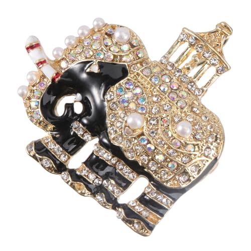 CONGARTENO Elegante Elefantenbrosche mit Strasssteinen Modisches Ansteckaccessoire für Damen und Herren Funkelnde Reversnadel für Anzug Pullover Schal und Tasche Stilvolles Geschenk von CONGARTENO