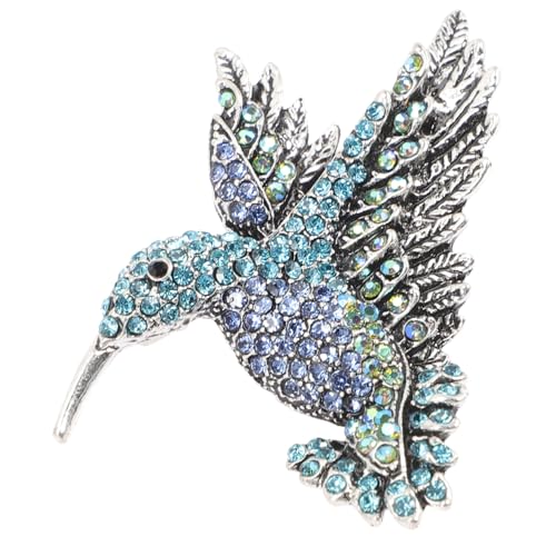 CONGARTENO Elegante Hummingbird Brosche mit Strassbesetztem Vogel design Modische Damen anstecknadel aus Legiertem Material Langlebig und Rostfrei Geschenk für Freundinnen und Geburtstage von CONGARTENO