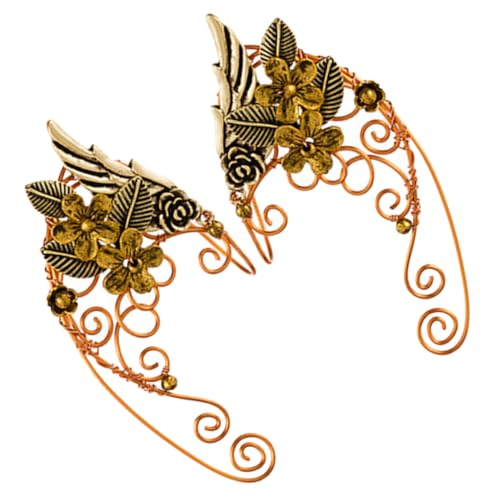CONGARTENO Elegante Ohrmanschetten Damen Ohrschmuck Metall Ear Non Piercing Einzigartiges Design Fairy Ohrklemme für Party Cosplay Braut Geschenk von CONGARTENO