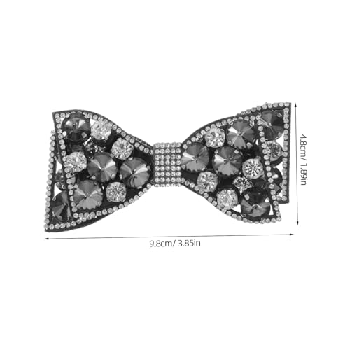 CONGARTENO Elegante Strass Schleifen Schuhclips Abnehmbar für High Heels Modische Schuhschmuck Accessoires Vielseitig Einsetzbar für Hochzeit Party und Alltag Schwarze Metallverzierung von CONGARTENO