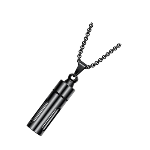 CONGARTENO Eleganter Duftflaschen Anhänger aus Schwarzem Kreative Aufklappbare Parfümflasche Halskette mit Kette Modischer Chic für Herren und Damen Hautfreundlich und Handwerklich Fein von CONGARTENO