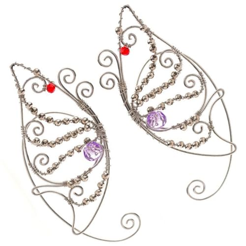 CONGARTENO Elf Ear Cuff Ohrclips Damen Ohrschmuck Handgefertigte Schmetterling Fairy Ohrringe mit Strasssteinen Angenehm und Vielseitig für Alltag und Cosplay von CONGARTENO