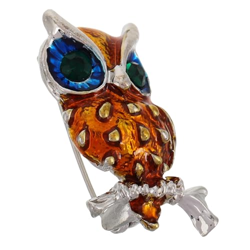 CONGARTENO Eulenbrosche Handgefertigte Ebene Anstecknadel Metall Stilvolles Design für Männer und Frauen Passend für Jacken und Schals Einzigartiger Broschenschmuck von CONGARTENO