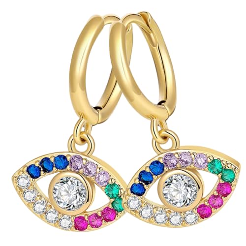 CONGARTENO Evil Eye Ohrringe Damen mit Strasssteinen Leicht und Modisch Handgefertigt Vielseitig Tragbar für Valentinstag Hochzeit Geburtstag und Alltag Ohrstecker von CONGARTENO