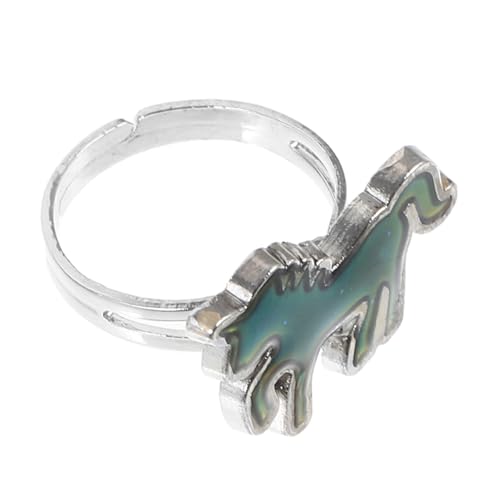 CONGARTENO Farbwechsel Ring Einhorn Stimmungsring für Mädchen Cartoon Tier Design Verstellbar Mode Schmuck Farbwechsel Temperatur Sensitiv Spaßiger Kinderring von CONGARTENO