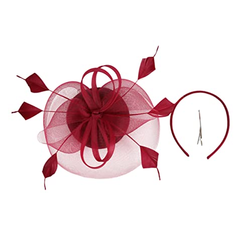 CONGARTENO Fascinator Haarband Mit Netzgewebe Und Federn Für Hochzeiten Teepartys Und Bankette Eleganter Kopfschmuck Für Frauen Leicht Und Bequem Für Besondere Anlässe von CONGARTENO