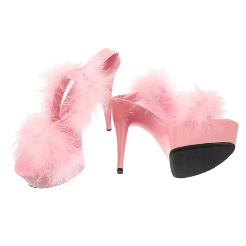 CONGARTENO Federverzierte Damen High Heels Sandalen Rutschfest Verschleißfest Feuchtigkeitsableitend Sommerschuhe mit Hohem Absatz für Frauen und Mädchen Zufällige Farbe von CONGARTENO