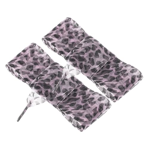 CONGARTENO Flache Satin Schuhbänder mit Leopardenmuster Lang Dekorative Schnürsenkel aus Polyester für Damen Sneaker Modische Schleifen Schnürsenkel für Alltag und Party von CONGARTENO