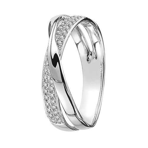CONGARTENO X-förmiger Ring Für Frauen Aus Kupfer Eleganter Schmuckring Mit Strass Ringe Für Mädchen Praktisch Und Stilvoll Hautfreundliches Accessoire von CONGARTENO
