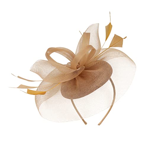 CONGARTENO Gauze Fascinator Haarreif Für Frauen Eleganter Kopfschmuck Für Hochzeiten Teepartys Und Bankette Leichtes Design Mit Federn Und Blumen Für Einen Charmanten Look von CONGARTENO
