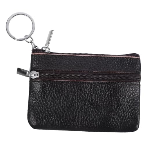 CONGARTENO Klein Leder Geldbörse Für Damen Münzbeutel Mit Schlüsselanhänger Praktische Aufbewahrung Für Kleingeld Und Kleine Accessoires Stilvolles Design Kaffee Farbe von CONGARTENO