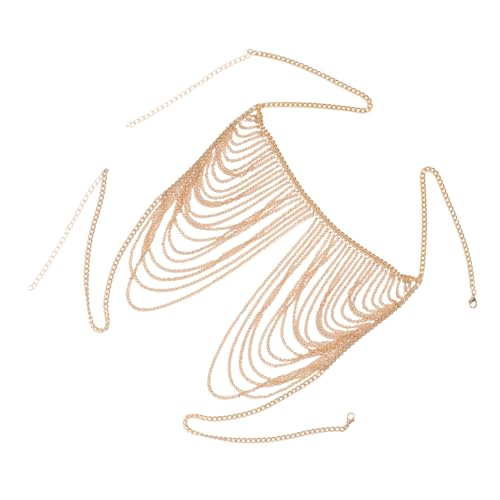 CONGARTENO Goldene Körperkette mit Fransen Langlebiger Legierung Modisches Accessoire für Frauen Vielseitig Einsetzbar bei Strandparty Tanz und Hochzeit Zarter Schmuck für Charmanten Look von CONGARTENO
