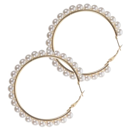 CONGARTENO Goldene Perlenohrringe Damen Geometrische Eardrop Ohrschmuck Leichtes Langlebiges Material Modisches Accessoire für Alltag und Party von CONGARTENO