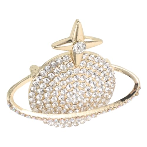 CONGARTENO Goldene Planet brosche Anstecknadel mit Feiner Textur Modische Raum anstecker für Damen Vielseitig Tragbar an Kragen Jacken Schals Elegantes Schmuckgeschenk für Besondere Anlässe von CONGARTENO